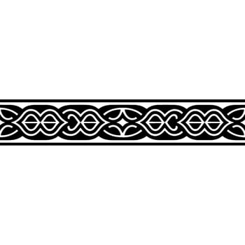Abstract Celtic Knotwork Border - Black White. vector
