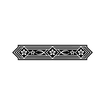 Ornamental Floral Border in Black and White, Decorative. vector