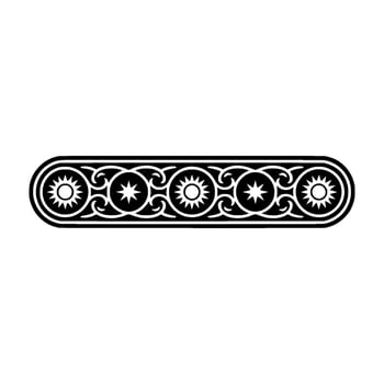 Ornate Black and White Geometric Border , Illustration. vector