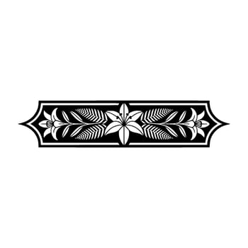 Elegant Floral Border , Black and White, for Decorative Use. vector