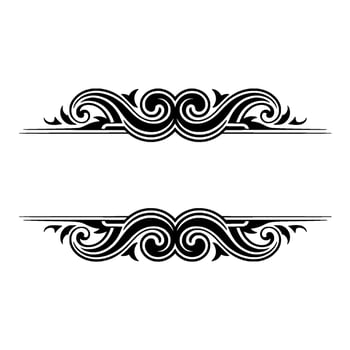 Elegant Black and White Ornate Frame Element with Space. vector
