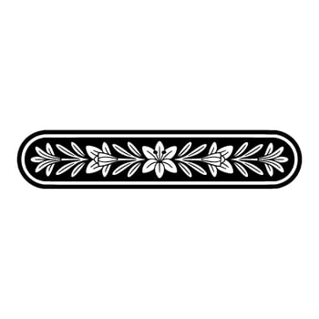 Elegant Black White Floral Border , Minimalist Decorative Element. vector