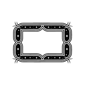 Ornate Black and White Decorative Frame, Elegant Vintage. vector
