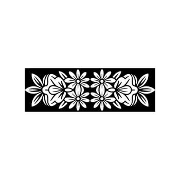 Floral Ornament , Monochrome, Elegant Border Decoration. vector