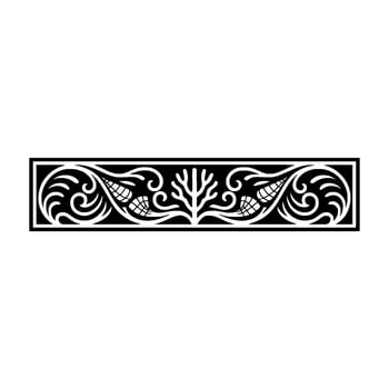 Elegant Black White Decorative Border Oceanic Motifs. vector