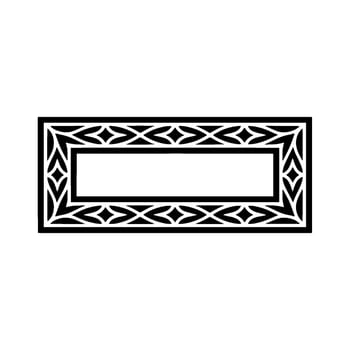 Black White Decorative Frame on White Background. vector