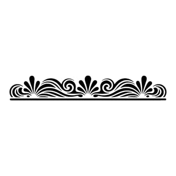 Elegant Floral Border Illustration Black and White Decorative Element. vector