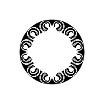 Ornamental Black and White Circular on Gradient Background. vector