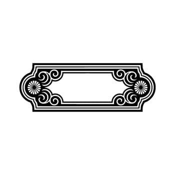 Elegant Black and White Ornate Label. vector