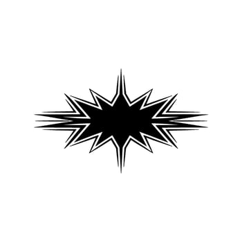 Explosive Burst Element, Black and White, Isolated. vector