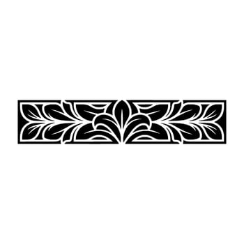 Elegant Black Floral Border on White Background - Minimalist Ornament. vector