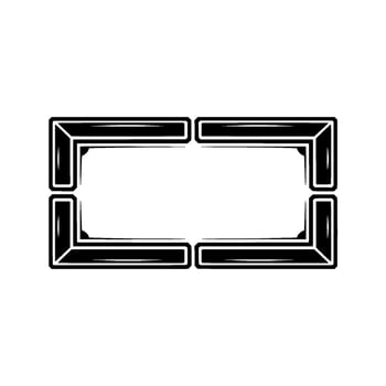 Abstract Frame Black and White Geometric Decorative Element. vector