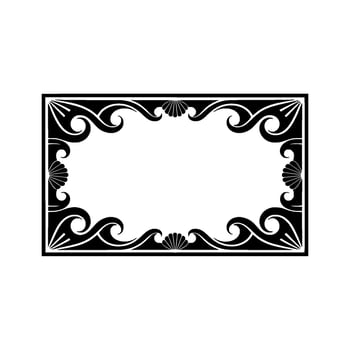 Ornate Black and White Frame for Invitations and Greetings. vector