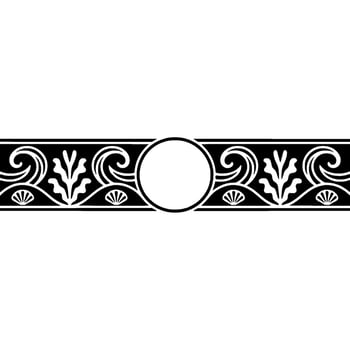 Elegant Black White Ornament with Circular Centerpiece. vector