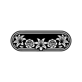 Floral Silhouette Border, Black and White Decorative. vector