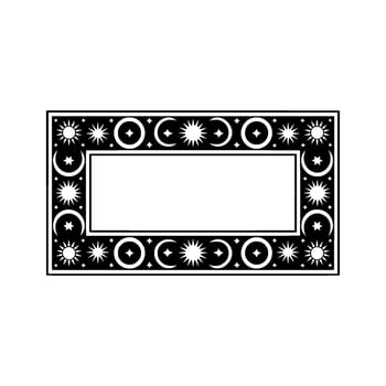 Celestial Frame Black and White Minimalist Illustration. vector