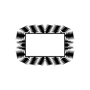 Geometric Frame Black and White Abstract Border, Minimalist Style. vector