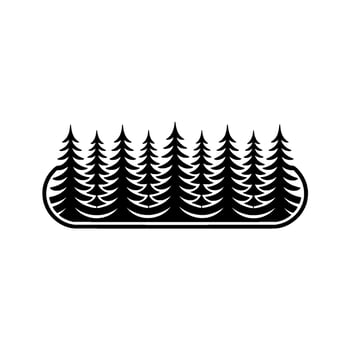 Minimalist Black Forest on White, Illustration. vector