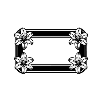 Elegant Lily Frame Minimalist Floral with Space for Text. vector