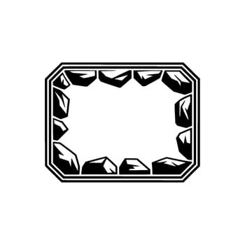 Geometric Stone Frame Minimalist Black and White. vector