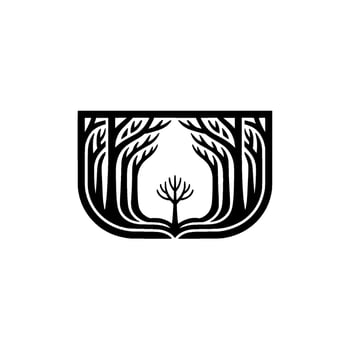 Elegant Black Forest Silhouette. vector