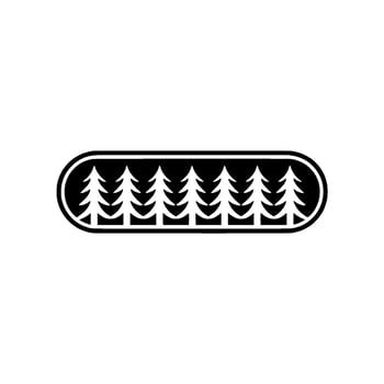 Minimalist Forest Silhouette in a Capsule, Monochrome. vector
