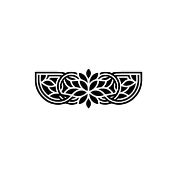 Elegant Floral Border in Black and White - Minimalist Style. vector