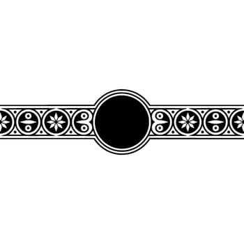 Elegant Black White Border with Circular Emblem. vector