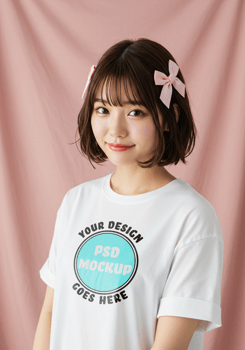 Frontal View Tee Mockup for Digital Design Presentation psd