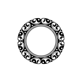 Circular Decorative Frame with Swirls - Minimalist for Graphics. vector
