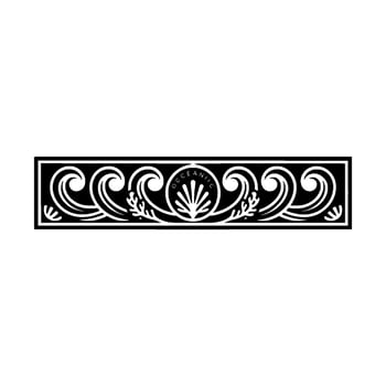 Black White Oceanic Border Waves, Shell, and Floral Elements. vector
