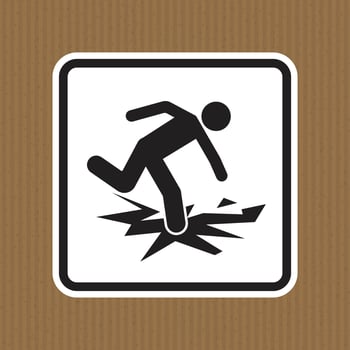 Warning Sign for Slippery Surface with Figure Skidding and Falling Down vector
