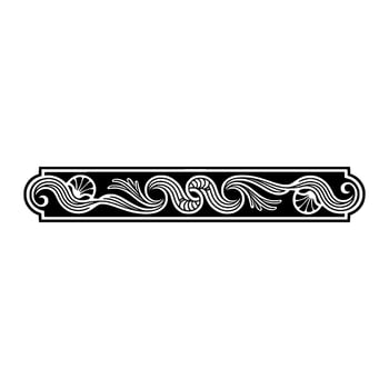Decorative Baroque Border Ornament in Black and Silver, Elegant Vintage. vector