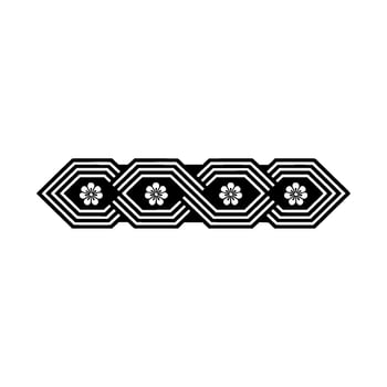 Geometric Floral Ornament in Black and White. vector