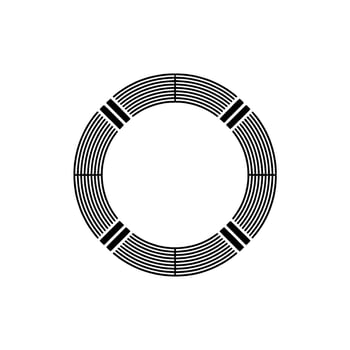Minimalist Geometric Circle with Black Lines, Modern Aesthetic. vector