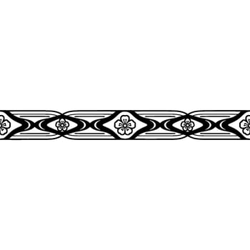 Art Deco Floral Border - Elegant Black and White Pattern. vector