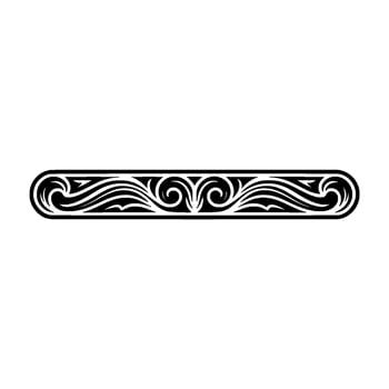 Elegant Ornamental Scroll Border , Black and White. vector