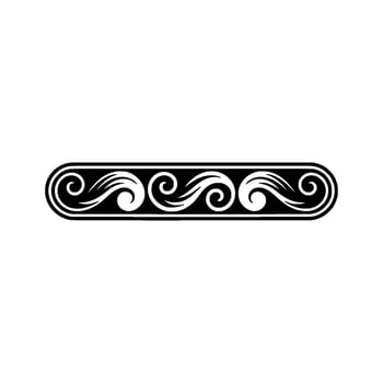 Elegant Greek Key Border Element Black on White Background. vector
