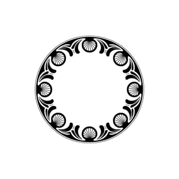 Elegant Art Deco Circle Frame - Black and White Decorative Border. vector