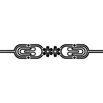 Minimalist Sakura Floral Element - Black Lines, White Background. vector