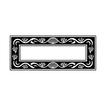Elegant Black White Frame with Decorative Coral Elements. vector