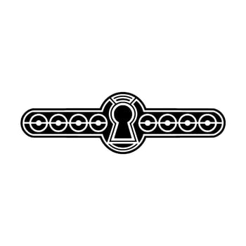 Minimalist Keyhole , Geometric Pattern, Black and White. vector