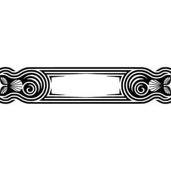 Art Deco Banner with Shell Swirl Motif. vector