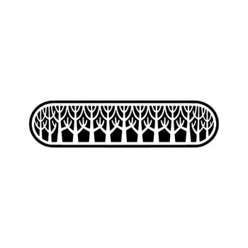 Minimalist Forest Silhouette Element - Black and White, Ornamental. vector