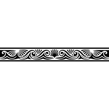 Elegant Black and White Greek Key Border , Illustration. vector
