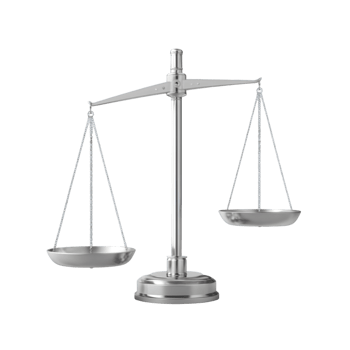 Silver scales of justice balance weighing measurement equilibrium legal justice law fairness scales pans png