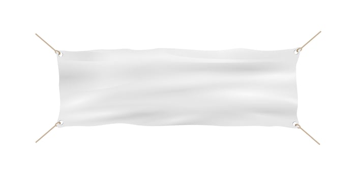 Blank white banner for signage vector