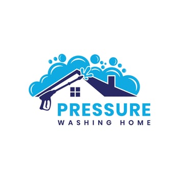 Pressure washing home cleaning house logo design modern minimal concept exterior cleaning vector