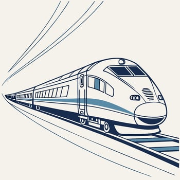 High speed train illustration modern railway transport design concept vector