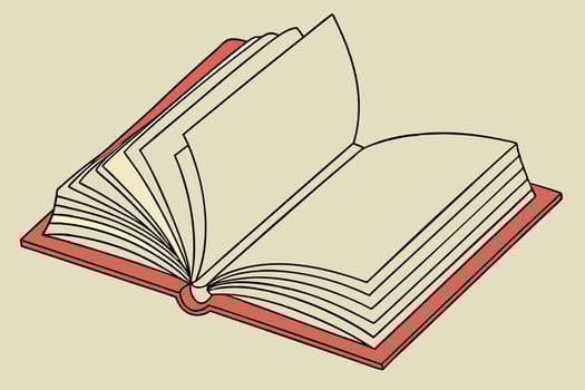 Open book illustration for reading education and learning concept design art vector